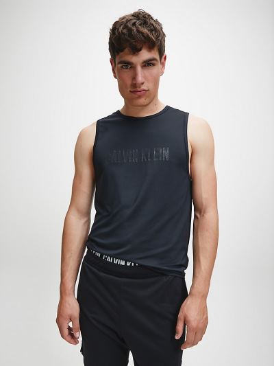 Calvin Klein Ruhák HU951100 | Calvin Klein Logo Gym Férfi Trikó Fekete